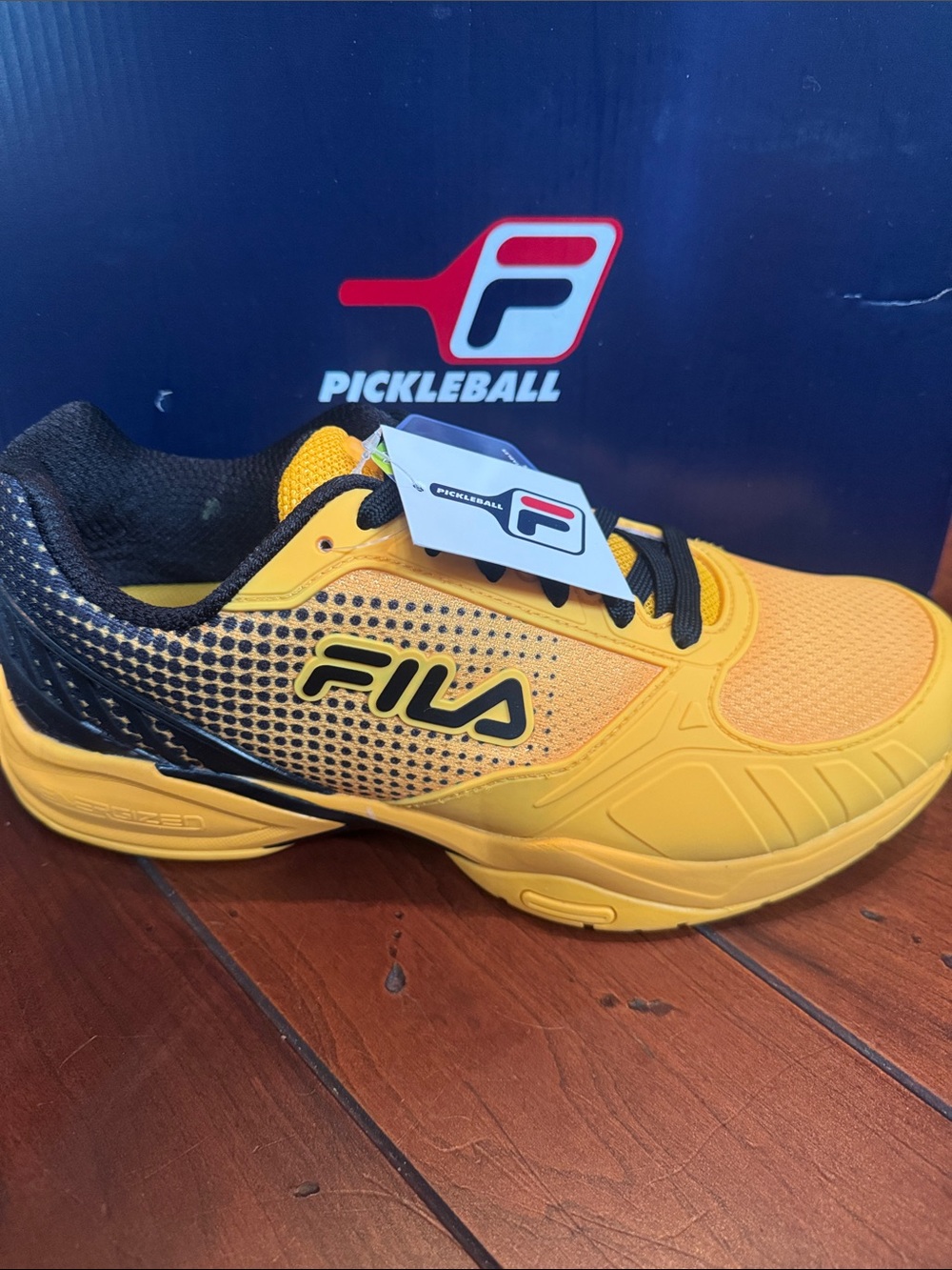 FILA Men’s Athletic Pickleball Shoe in Yellow and Black